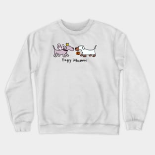 Happy Halloweenie Halloween Dachshunds Crewneck Sweatshirt